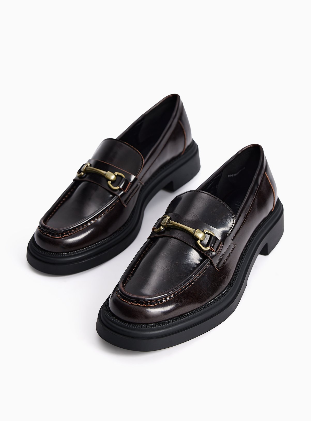 Dark Brown Chunky Burnished Loafers 7 - Image 2 thumbnail